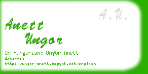 anett ungor business card